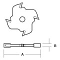 Carb-I-Tool T 700-3.2 M - 8 mm (5/16”) Cutter Bore 3.2mm TCT 4 Flute Slotting Cutters